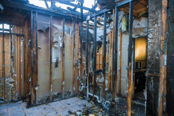 Professional Fire Damage Restoration technician working in Randolph, WI